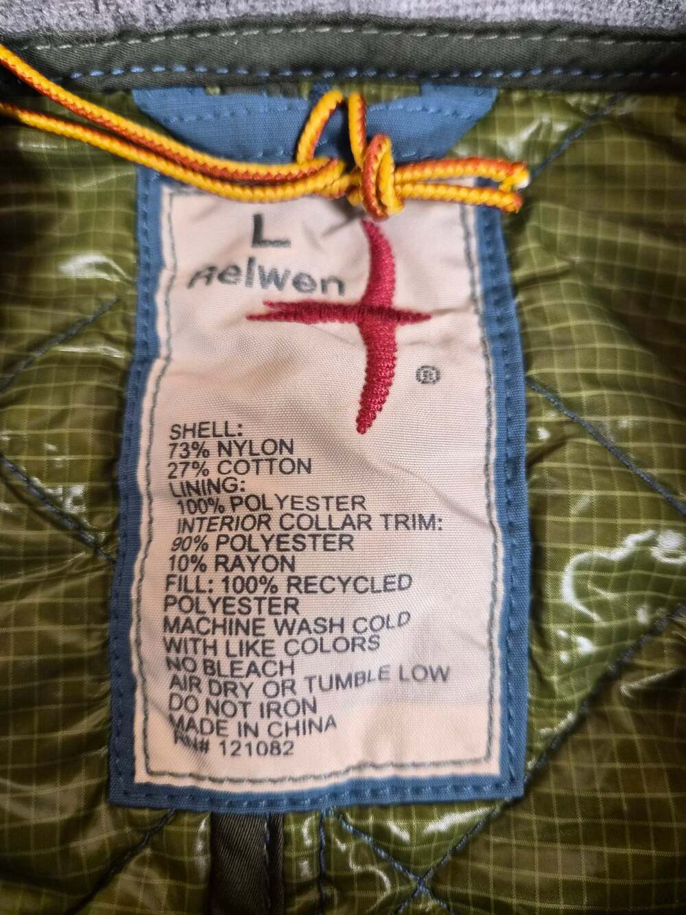 NWT Relwen Quilted Insulated Tanker Jacket Men's Size L Blue (1446)